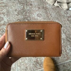 Michael Kors Tan Wallet with Gold Logo